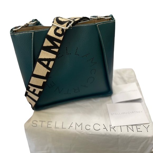 NEW STELLA MCCARTNEY PERFORATED LOGO SMALL CROSSBODY BAG - Picture 2 of 10